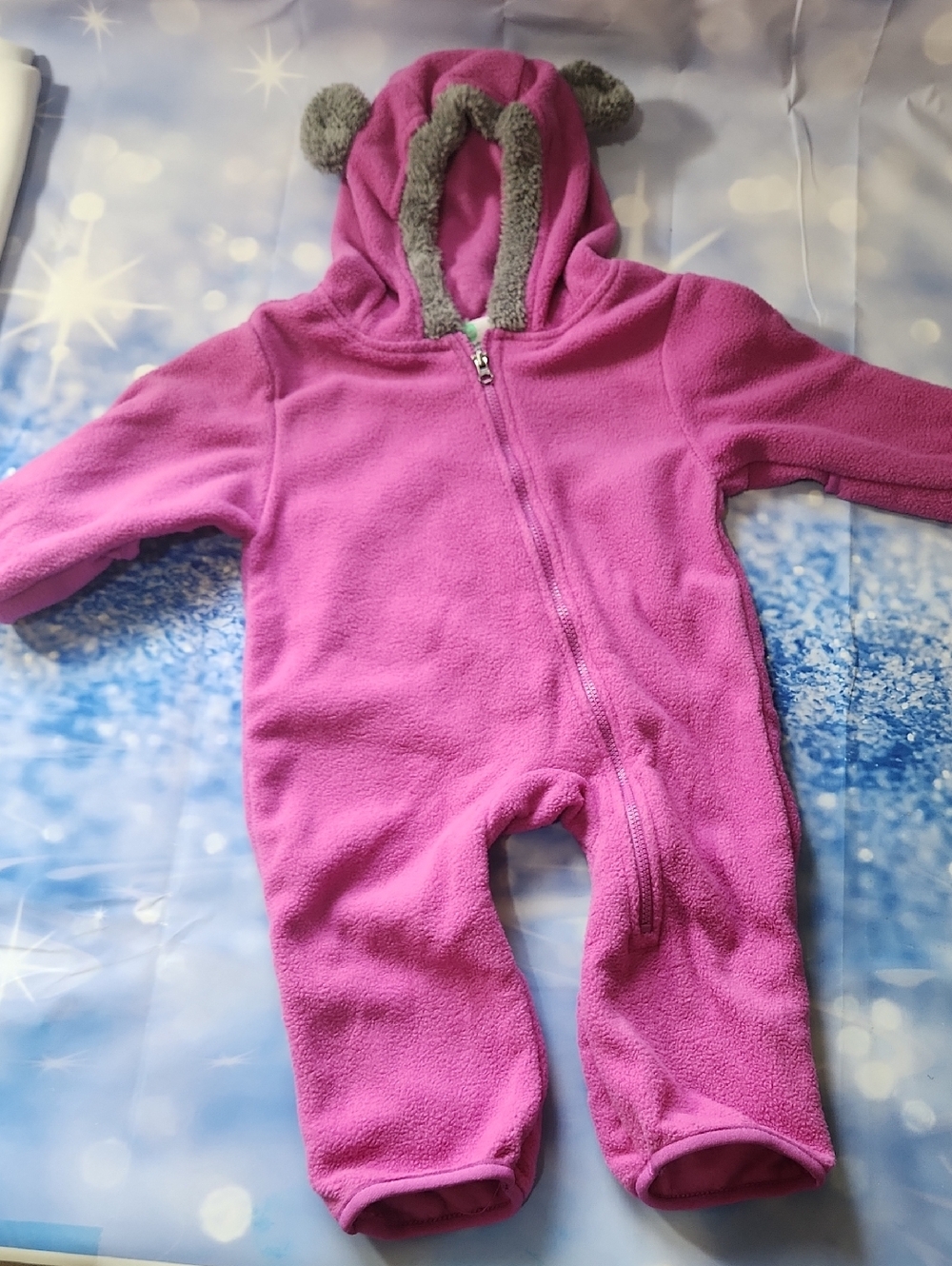 Cozy Pink Fleece One-Piece with Hood (Includes Ears🥰)